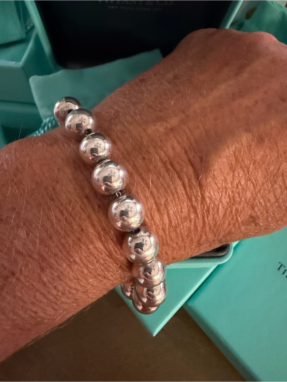 Tiffany & Co Sterling Silver 10mm Bead Bracelet